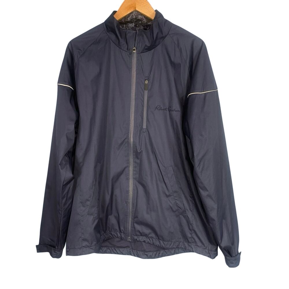 Robert Graham Men's Classic Fit Derek Windbreaker Jacket Navy XL - Picture 5 of 10